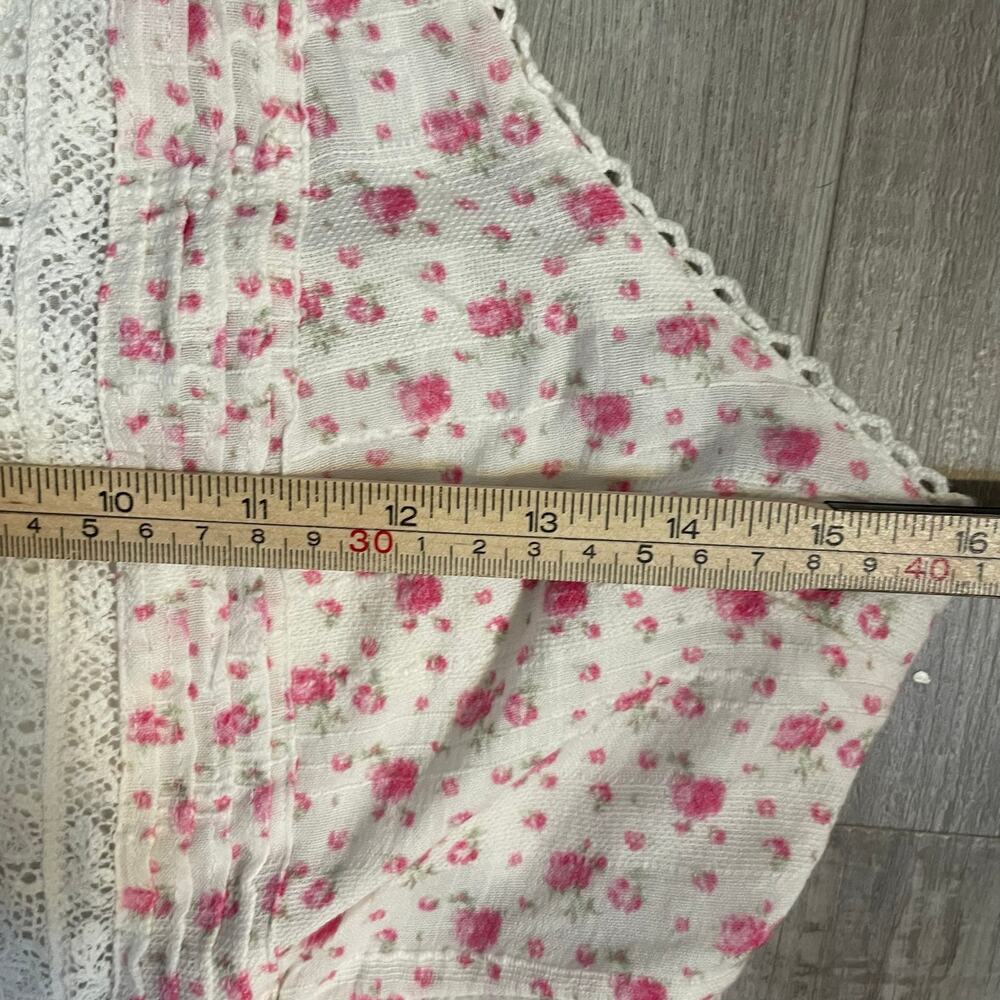 NWT LoveShackFancy Kesia mini dress with a floral print and lace accents. Size L - Picture 14 of 16